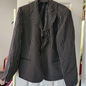 Jones New York Black Pinstripe Blazer